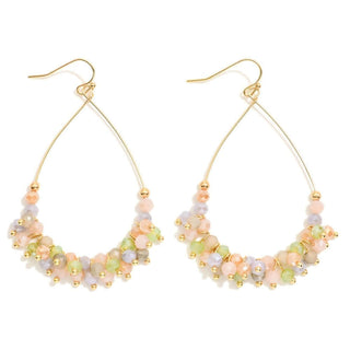 Elegant Pastels & Gold Faceted Bead Teardrop Earrings with a sparkling, sophisticated design perfect for any occasion.