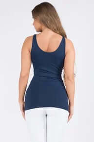 Navy Buttery Soft Reversible Seamless Tank - Versatile and Comfortable, Ideal for Layering and Everyday Wear.