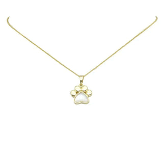 Lauren Kenzie Paw Print Pearl Necklace, Lifetime Warranty - Elegant jewelry with delicate paw print pendant and pearl accents.