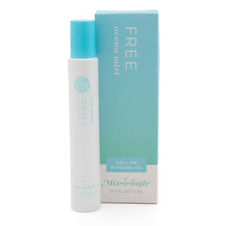 FREE Ocean Mist Mixologie Rollerball Perfume, 5ml bottle, with refreshing oceanic scent, perfect for on-the-go use.
