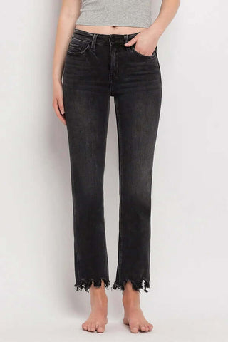 Lovervet T5552 Black High Rise Sim Straight Jeans - Stylish, comfy, versatile denim for any occasion