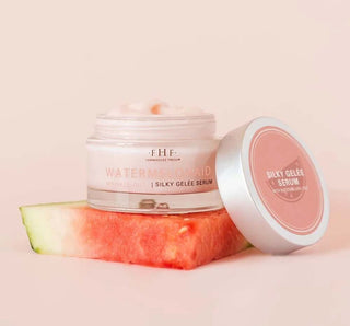 FHF Watermelonaid Hemp Gelée Serum – Hydrating skincare with Hi-Bio® Hemp, displayed in a sleek, eco-friendly bottle.