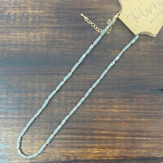 Stylish Gray & Gold Bead Necklace with Elegant Design and Premium Finish, Perfect for Enhancing Any Outfit's Sophistication.