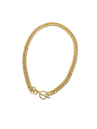 Lauren Kenzie Keyhole Chain Choker Necklace with Lifetime Warranty, featuring a sleek, elegant design on a black background.