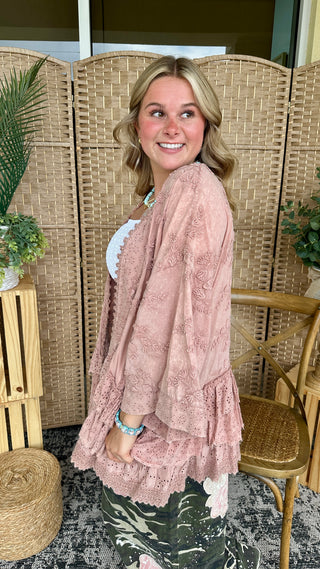 Alternate view of Heart of Glass Dusty Rose Kimono Top
