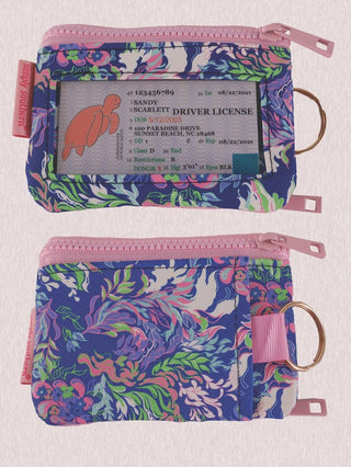 Blue & Pink Waterflower ID Wallet Simply Southern FINAL SALE