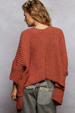 POL Brick Cardigan Sweater Top w/ Pockets