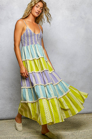 POL Tiered Boheme Festival Maxi Dress