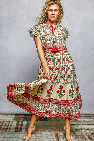 POL Bohemian Garden Midi Dress