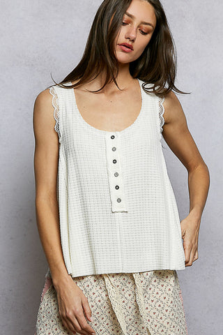 POL Ivory Sleeveless Everything Top
