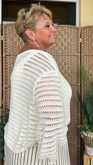Alternate view of Oh Bouy! IVORY Slouchy Sweater Top
