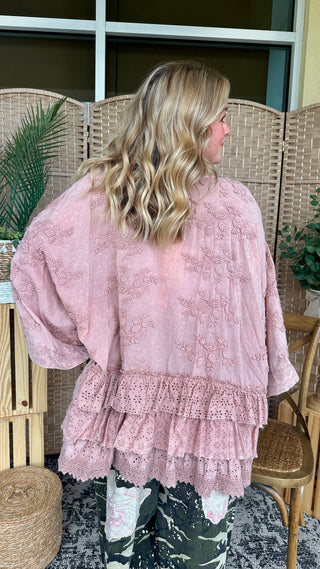 Alternate view of Heart of Glass Dusty Rose Kimono Top
