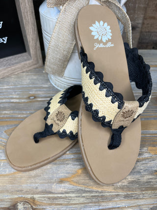 Alternate view of Yellowbox Irina Black RicRac Sandal Flip Flops

