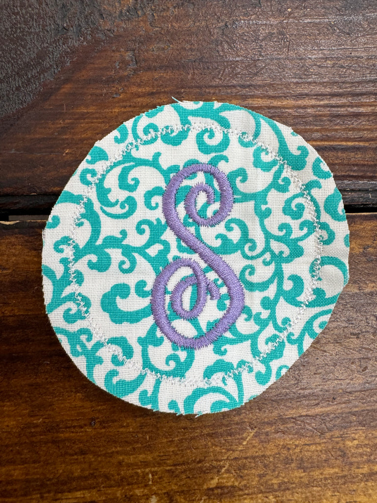 INITIAL THIS Aqua Vine & Lilac Thread Hat Bar Patch - The Gypsy Belle Boutique