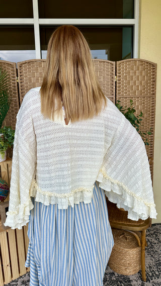 Alternate view of Gypsy Flair Cream Lace Dolman Top
