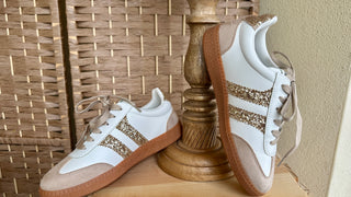Alternate view of Corkys Heads Up Gold Glitter Trainer Sneaker

