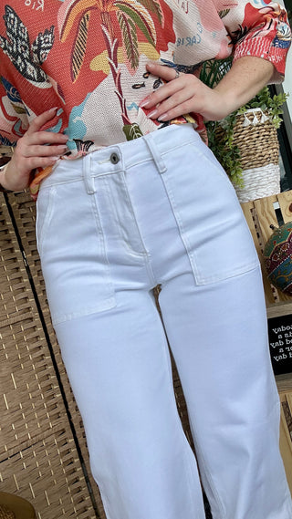 Alternate view of Mica Milk White Raw Edge Jeans
