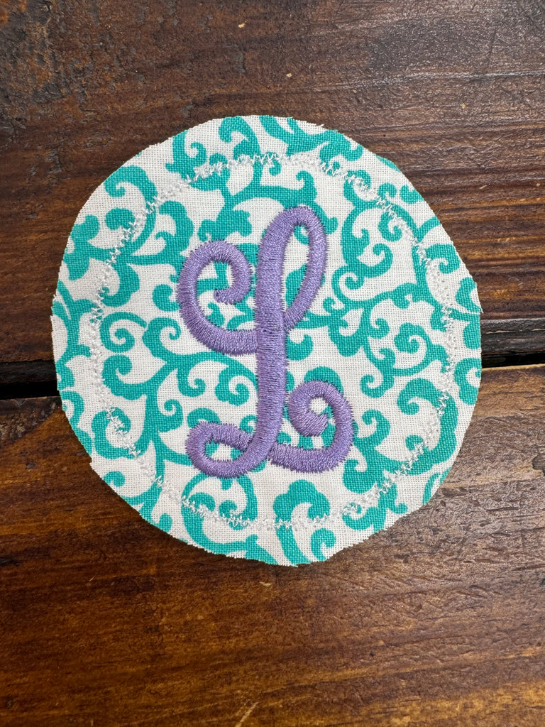 INITIAL THIS Aqua Vine & Lilac Thread Hat Bar Patch - The Gypsy Belle Boutique