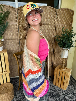 Weren't for the Wind CREAM Cardigan Sweater OVERSIZED
