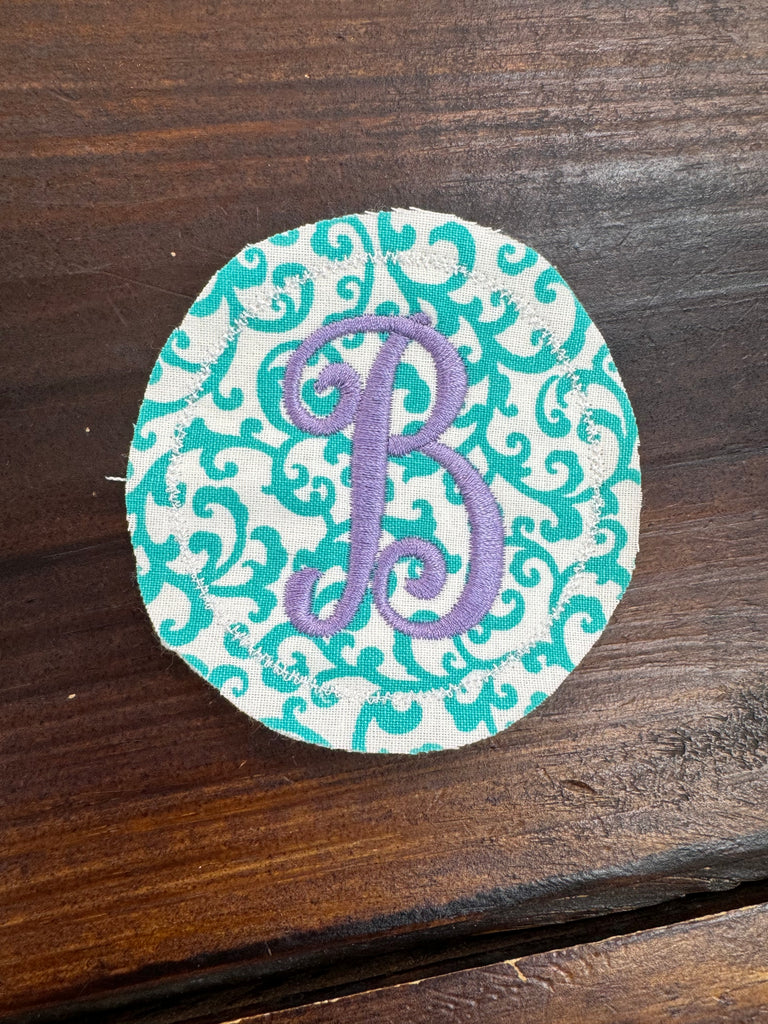 INITIAL THIS Aqua Vine & Lilac Thread Hat Bar Patch - The Gypsy Belle Boutique