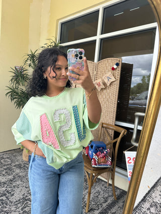 Alternate view of USA Pearl Melon Terry Top Oversized
