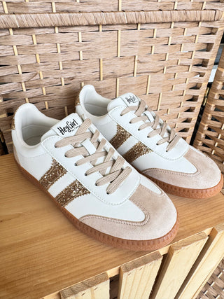 Corkys Heads Up Gold Glitter Trainer Sneaker
