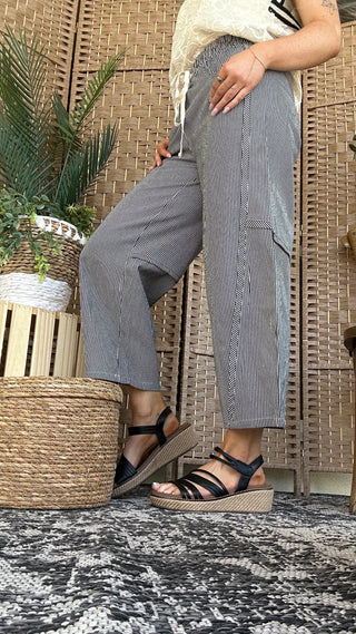 Start a Love Train Black Stripe Gypsy Fit Pants
