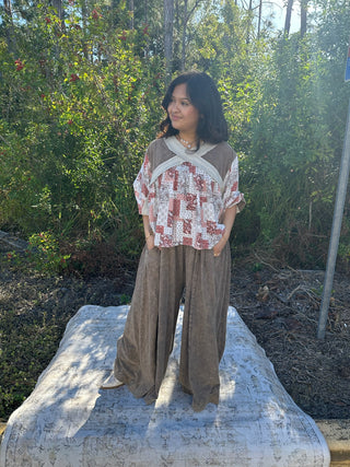 Oli & Hali Charcoal Washed Wide Leg Jumpsuit Romper