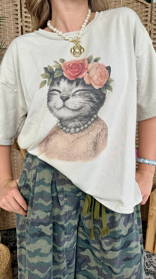 Alternate view of Purrfectly Pearls Smiling Cat Top
