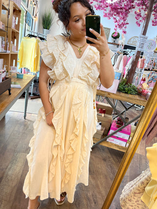 Beachy Boheme Ivory Maxi Dress