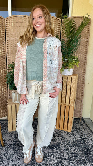 Alternate view of Can't Love You Anymore POL Patchwork Top OVERSIZED
