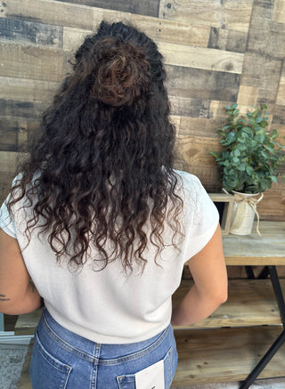 Like Love White Cap Slv V Neck Knit Top