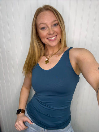 Alternate view of DENIM Buttery Soft Reversible Seamless Tank
