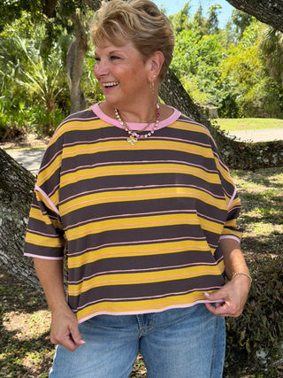 Hello Honey Stripe Boxy Top
