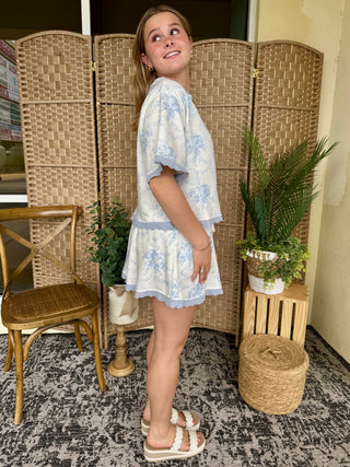 Alternate view of Baby Blues Toile Short Set
