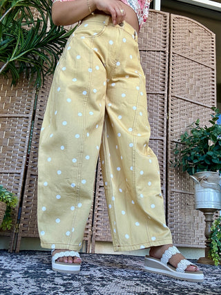 Alternate view of Build Me Up Buttercup Gypsy Fit Yellow Dotted Pants
