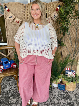Alternate view of Under the Boardwalk White Dolman Top
