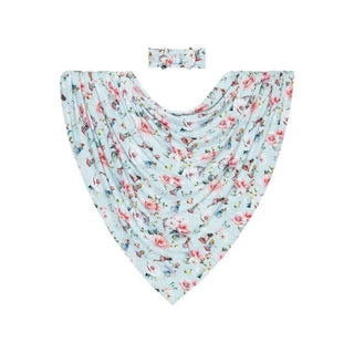 Posh Peanut Melinda Swaddle & Headwrap Set in Fairies Print—Soft Bamboo Infant Wrap for Ultimate Comfort and Style