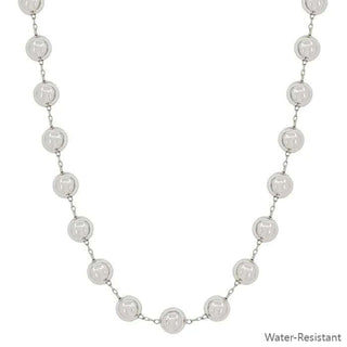 Elegant 10mm Silver Bead Necklace on Display, Perfect for Adding a Sophisticated Touch to Any Outfit
