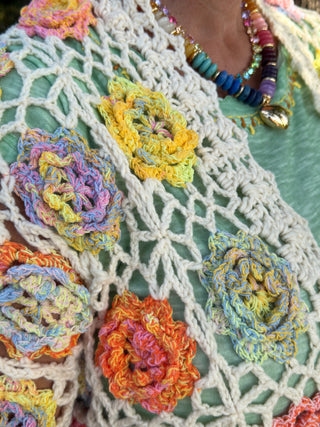 Carnival Bloom Floral Crochet Cardigan OVERSIZED
