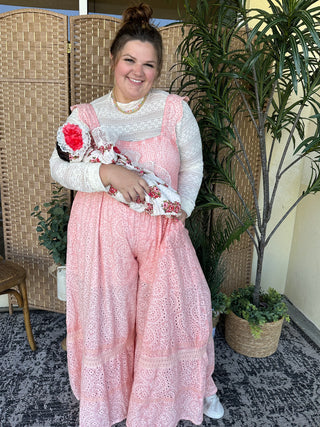 Oli & Hali Pink Eyelet Jumpsuit Oversized