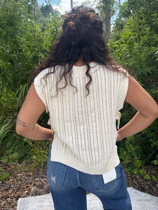 Heyson Cable Knit Sweater Top w/ Side Ties (2 COLORS)