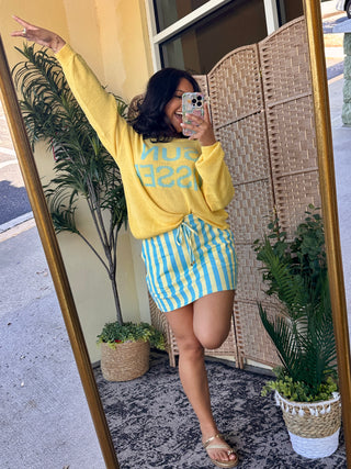 Alternate view of Sun Kissed Yellow & Blue Stripe Skort
