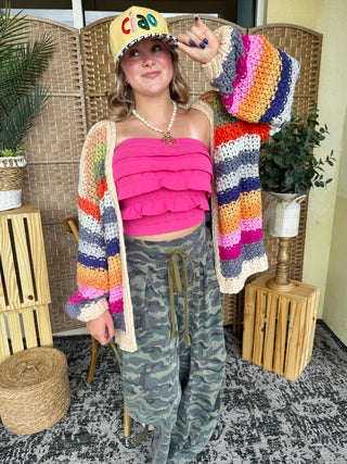 Weren't for the Wind CREAM Cardigan Sweater OVERSIZED
