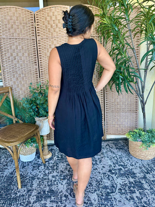 Alternate view of It's Now or Never Black Pintuck Dress
