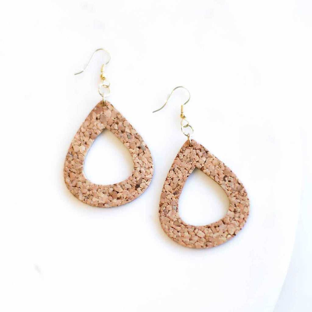 Cork Teardrop Earring - The Gypsy Belle Boutique