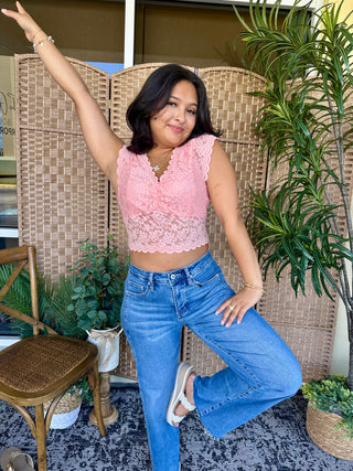 Alternate view of POL Pink Lace Bralette Top
