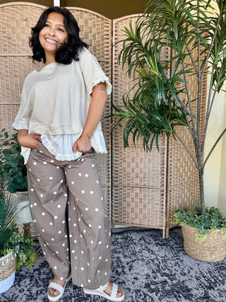 Alternate view of Pretty Woman Gypsy Fit Brown Dotted Pants
