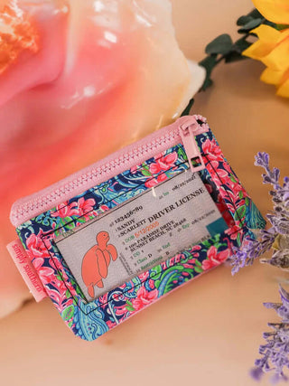 Navy Wildflower ID Wallet by Simply Southern with floral design, compact and stylish for everyday use.