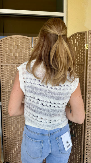 Alternate view of Cabana Ivory Crochet Top
